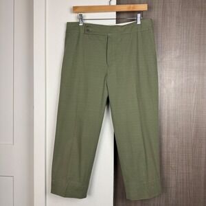 Marni Olive Green Cropped Capri Twill Pants Size 44 US 8